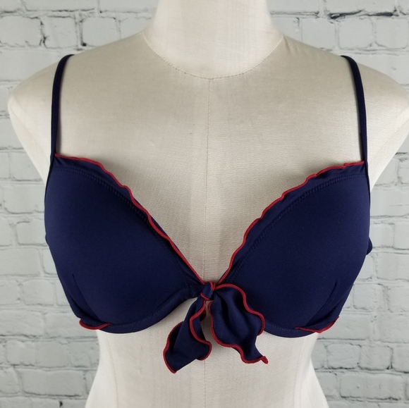 LAND'S END | ruffle & knot detail bikini swim top - Picture 1 of 5